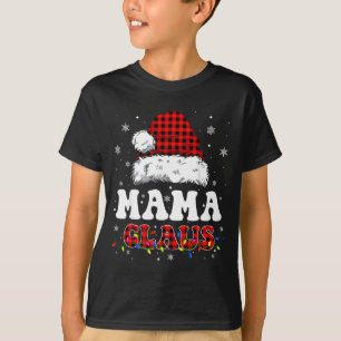 Mama Claus Lustige Weihnachtsbeleuchtung Pyjama Fa T-Shirt