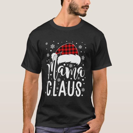 Mama Claus mit Weihnachtsmannmütze Mama Mama Mommy T-Shirt (Vorderseite)