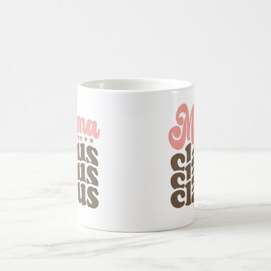 Mama Claus Retro Groovy Weihnachtsferien Kaffeetasse (Mittel)