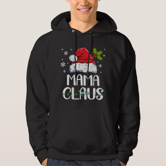 Mama Claus Santa Funny Christmas Pajama Matching F Hoodie (Vorderseite)