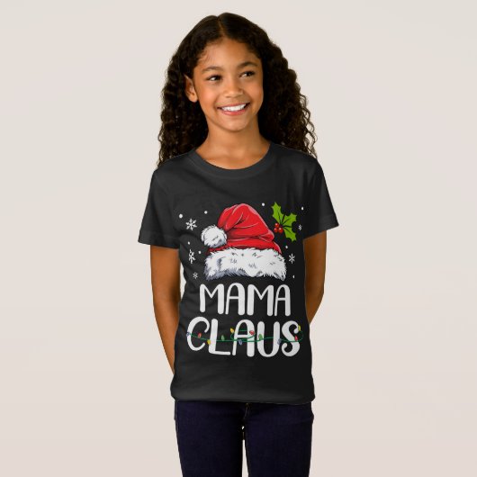 Mama Claus Santa Funny Christmas Pajama Matching F T-Shirt (Vorne ganz)