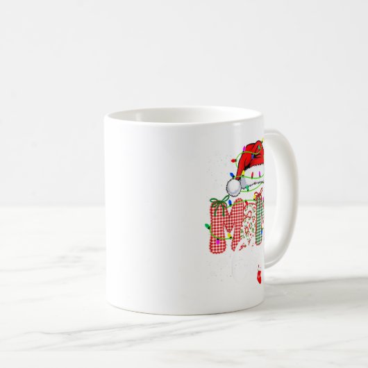 Mama Claus Shirt Christmas Lights Pajama Family Ma Kaffeetasse (VorderseiteRechts)