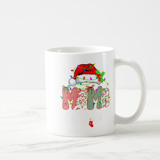 Mama Claus Shirt Christmas Lights Pajama Family Ma Kaffeetasse (Rechts)