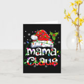 Mama Claus Shirt Christmas Lights Pajama Family Ma Karte (Gelbe Blume)