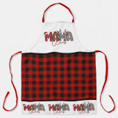 Mama Claus Typografie und kartographisches Muster Schürze (Vorderseite)