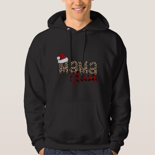 Mama Claus Weihnachtsmannmütze Christmas Pajama Fa Hoodie (Vorderseite)