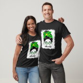 Mama Clover Messy Bun Leopard Kleeblatt St Patrick T-Shirt (Unisex)