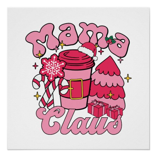 "Mama Club | Stilvolles Typografie-Design für Mama Poster (Vorderseite)