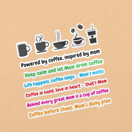 Mama Coffee Lover Quotes (11 PCS) Funny Stickers Aufkleber