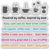 Mama Coffee Lover Quotes (11 PCS) Funny Stickers Aufkleber (Vorderseite)