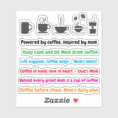 Mama Coffee Lover Quotes (11 PCS) Funny Stickers Aufkleber (Blatt)