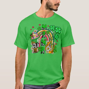 Mama Coffee Lucky St Patricks Day Western Kleeblat T-Shirt