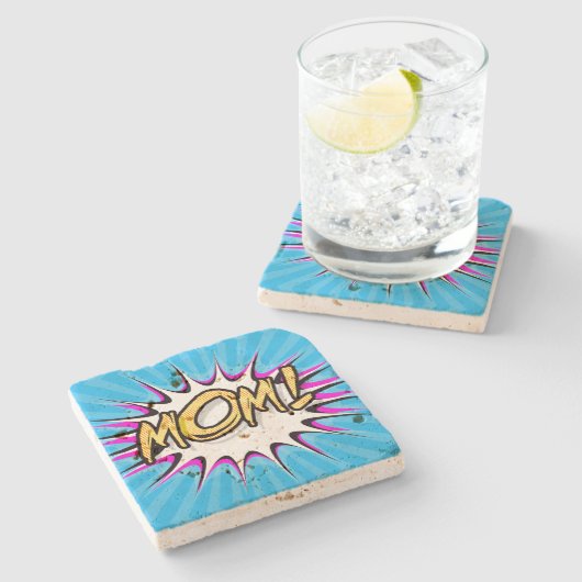 Mama! Comic Book, Pop Art Poster Steinuntersetzer (Seitenansicht)