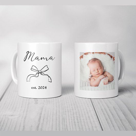 Mama | Coquette Black Bow and Baby's Foto Kaffeetasse