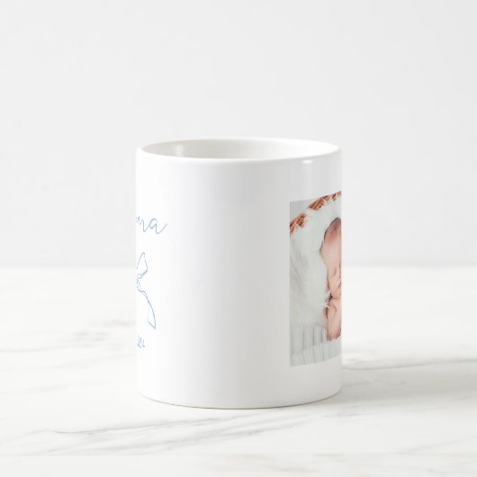 Mama | Coquette Blue Bow und Baby's Foto Kaffeetasse (Mittel)