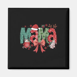 Mama Coquette Bow Christmas Mama Merry Xmas Famili Magnet