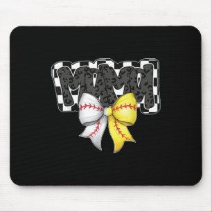 Mama Coquette Bow Game Day Baseball Softball Cheer Mousepad