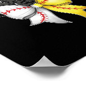 Mama Coquette Bow Game Day Baseball Softball Cheer Poster (Ecke)