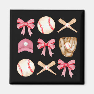 Mama Coquette Mothers Day Girls Baseball Mama Magnet