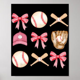 Mama Coquette Mothers Day Girls Baseball Mama Poster