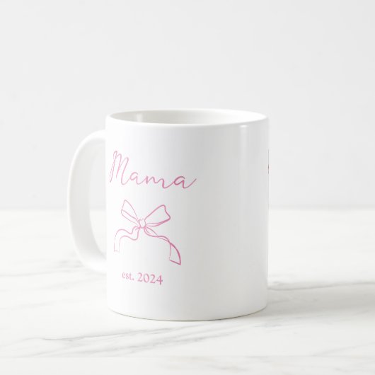 Mama | Coquette Pink Bow und Baby's Foto Kaffeetasse (Vorderseite Links)