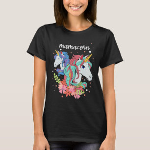 Mama Corn Unicorn Rainbow Mama Baby Girl Mother's  T-Shirt