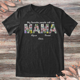 Mama Cotattacore Bloral Illustration Kinder Namen Tri-Blend Shirt