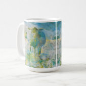 Mama Cow Country Farm Art Blue Green Large Kaffeetasse (Vorderseite Links)
