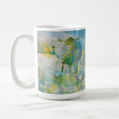 Mama Cow Country Farm Art Blue Green Large Kaffeetasse (Links)