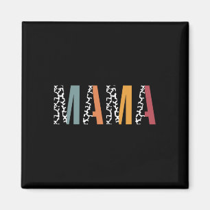 Mama Cow Print Shirt Mama Life Mommy Mother Animal Magnet