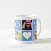 Mama Custom 5 Fotos Hearblau Kaffeetasse (VorderseiteRechts)