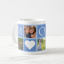 Mama Custom 5 Fotos Hearblau Kaffeetasse