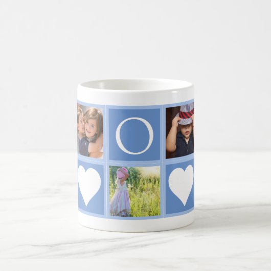 Mama Custom 5 Fotos Hearblau Kaffeetasse (Mittel)