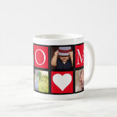 Mama Custom 5 Fotos Herz Red Coffee Tasse (VorderseiteRechts)