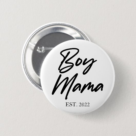 Mama Custom Est. Jahr Minimale Mama Mutter Mama Button (Vorne & Hinten)