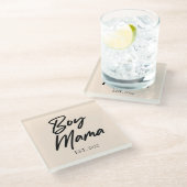 Mama Custom Est. Jahr Minimale Mama Mutter Mama Glasuntersetzer (Schrägansicht)