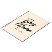 Mama Custom Est. Jahr Minimale Mama Mutter Mama Notizblock (Linke Seite)