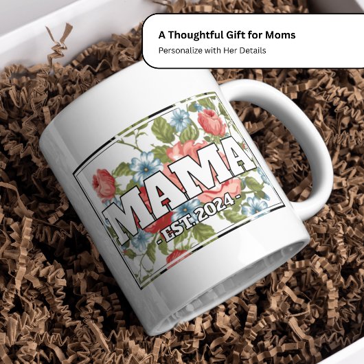 Mama Custom Floral Tasse - Geschenke für Mama
