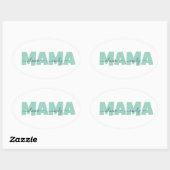 Mama Customized children name Ovaler Aufkleber (Blatt)