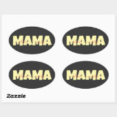 Mama Customized children name Ovaler Aufkleber (Blatt)