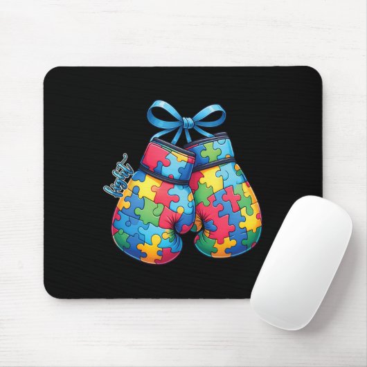 Mama D Autismus Awareness Family Boxing Handschuhe Mousepad (Mit Mouse)