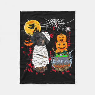 Mama Dackel Hund Halloween Hund Beängstigende Pump Fleecedecke