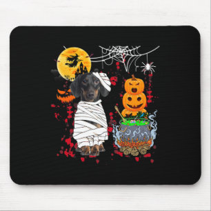 Mama Dackel Hund Halloween Hund Beängstigende Pump Mousepad