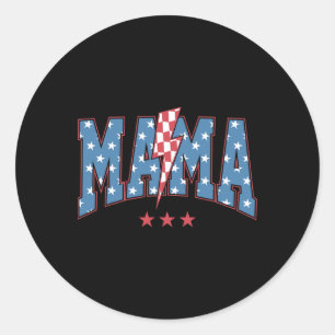 Mama Dada Mini 4. Juli Amerikanische Familie Passe Runder Aufkleber