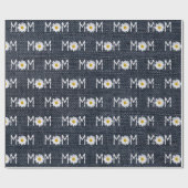 Mama Daisy auf blauem Denim Geschenkpapier (Flach)