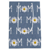 Mama Daisy auf Blue Denim Medium Geschenktasche Mittlere Geschenktüte (Rückseite)