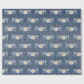 Mama Daisy auf Blue Denim Wrapping Paper Geschenkpapier (Flach)