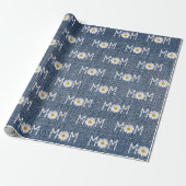 Mama Daisy auf Blue Denim Wrapping Paper Geschenkpapier (Ungerollt)