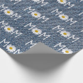Mama Daisy auf Blue Denim Wrapping Paper Geschenkpapier (Ecke)