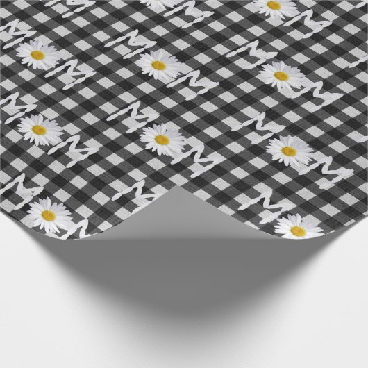 Mama Daisy auf Gingham Wrapping Paper Geschenkpapier (Ecke)